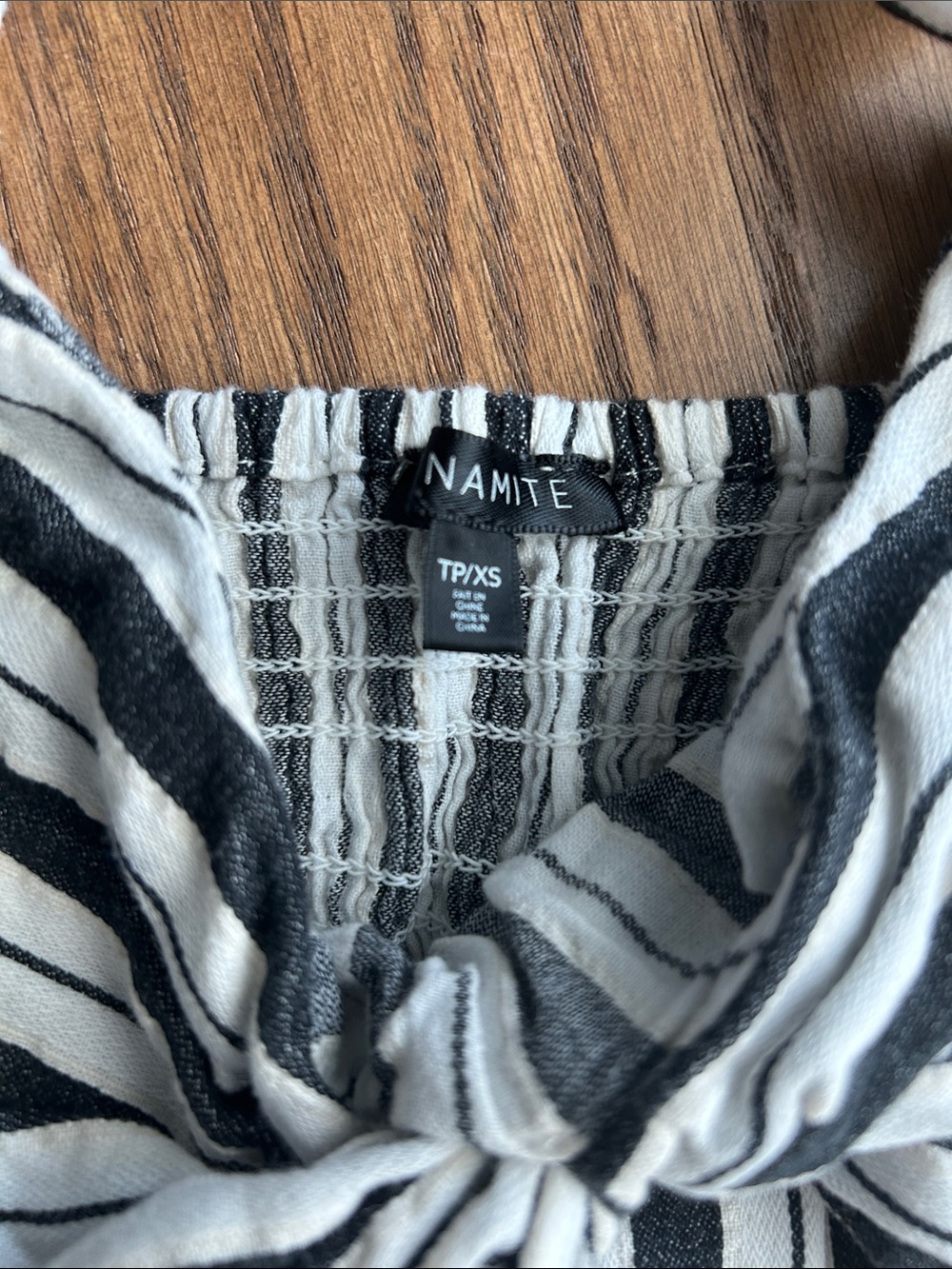 Dynamite Black & White Vertical Stripe Two-Piece Set - Picture 4 of 5